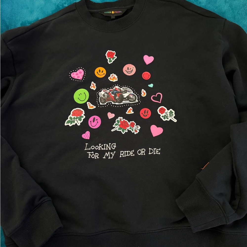 Teddy Fresh Black Crewneck